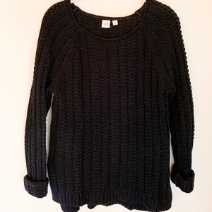 black cable knit Gap sweater